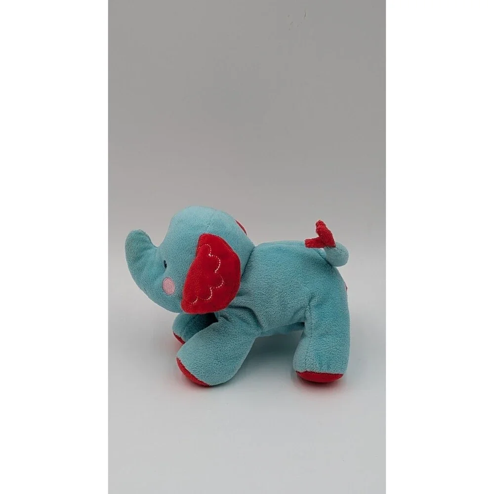 Fisher Price Elephant Crinkle Blue Red Rattle Infant Lovely 6